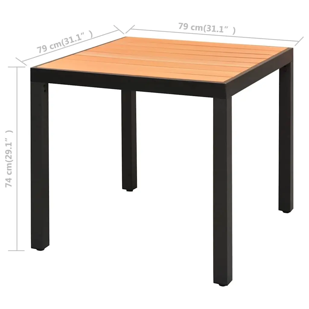 Garden Dining Set 3 Piece Outdoor Furniture Chair Table Patio Black