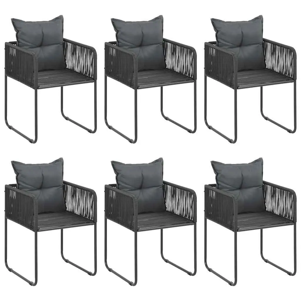 Garden Dining Set 7 Piece Outdoor Patio Furniture Table Chairs Black