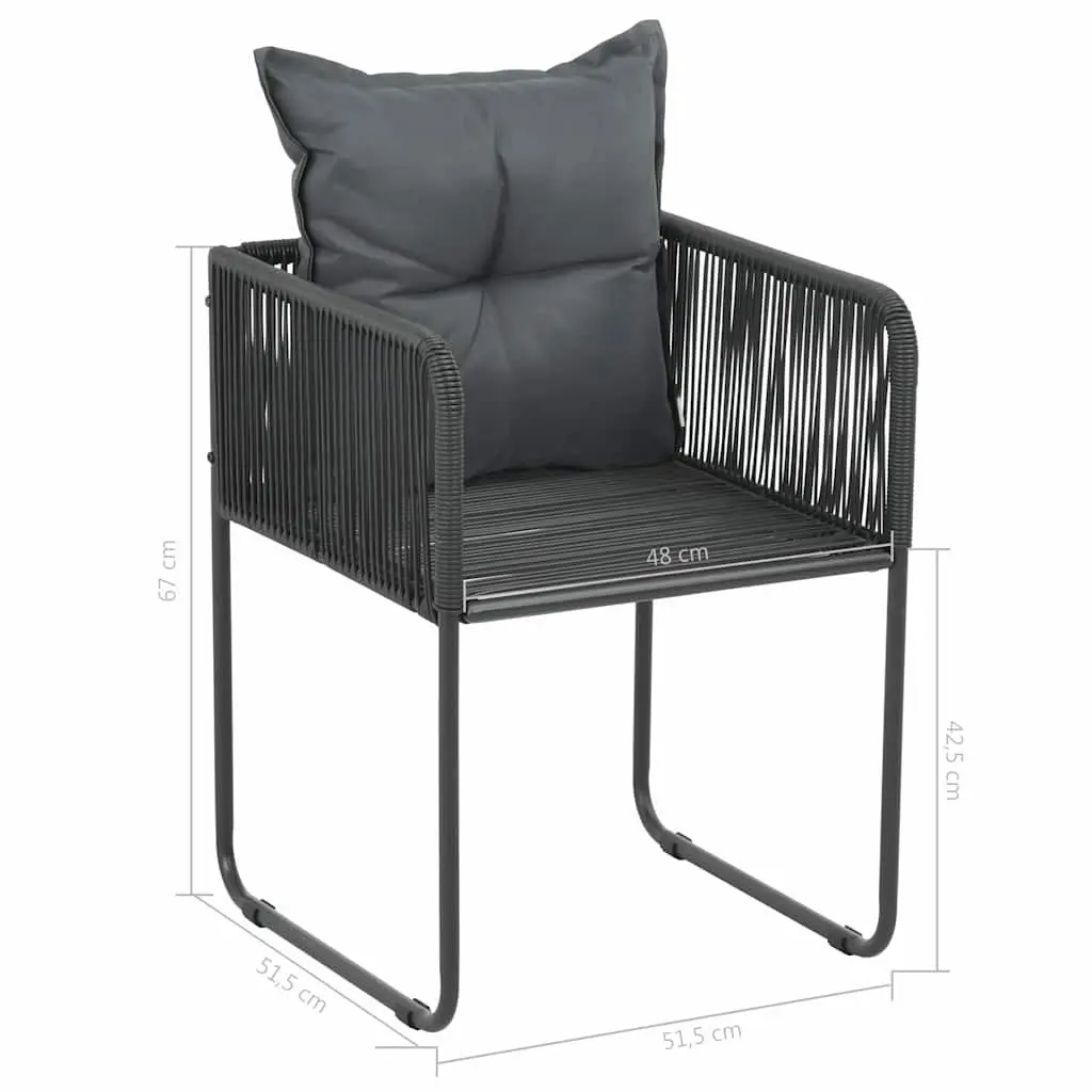 Garden Dining Set 7 Piece Outdoor Patio Furniture Table Chairs Black