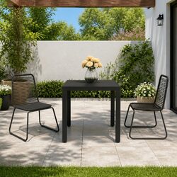 Concise and Elegant Outdoor Dining Set in Black