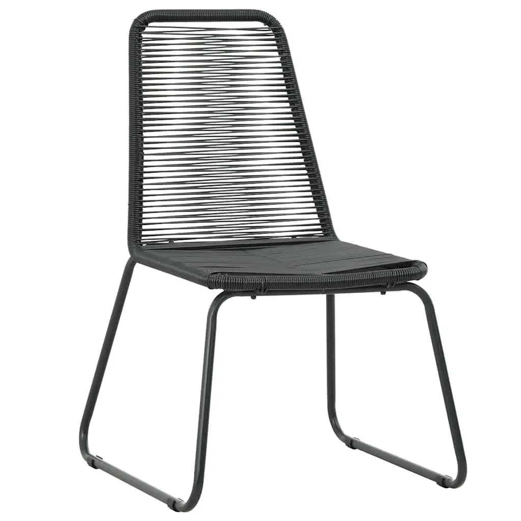 9 Piece Outdoor Dining Set Garden Patio Table Chairs PVC Rattan Black