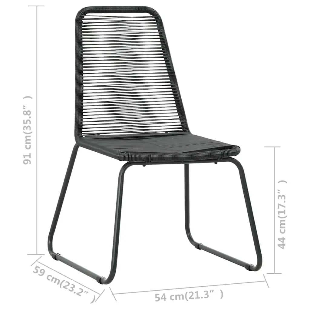 9 Piece Outdoor Dining Set Garden Patio Table Chairs PVC Rattan Black