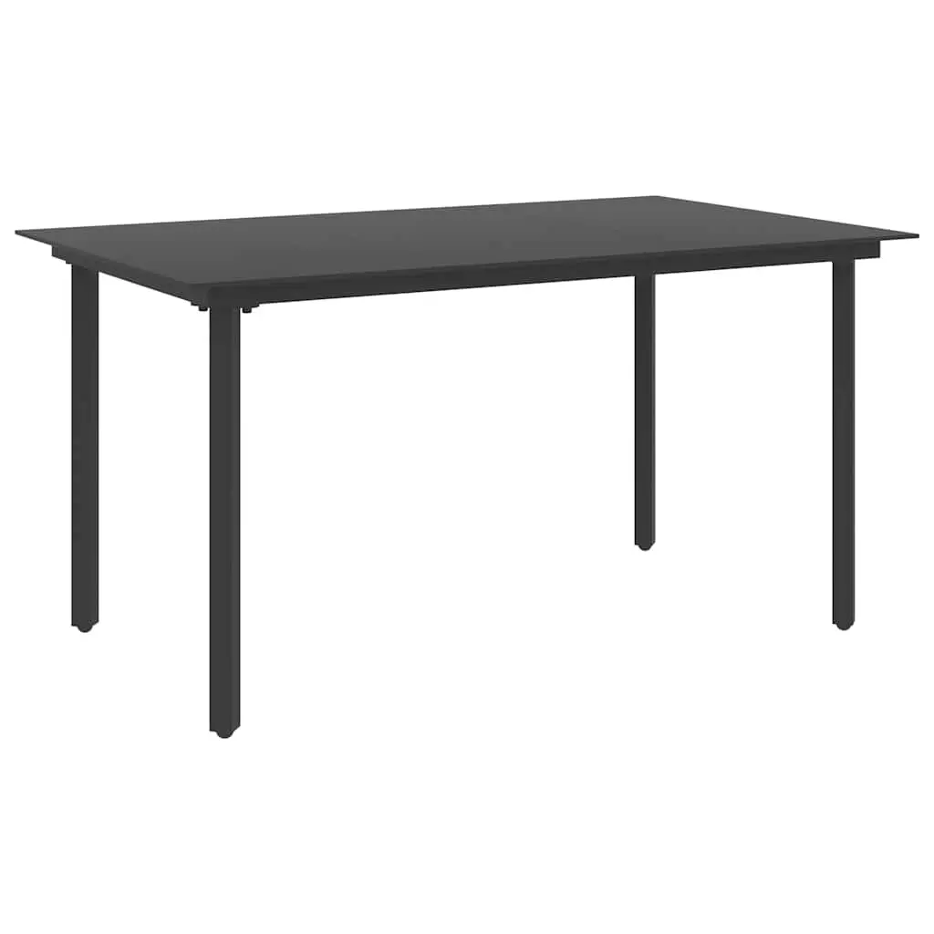 5 Piece Outdoor Dining Set Black Garden Patio Furniture Chair Table
