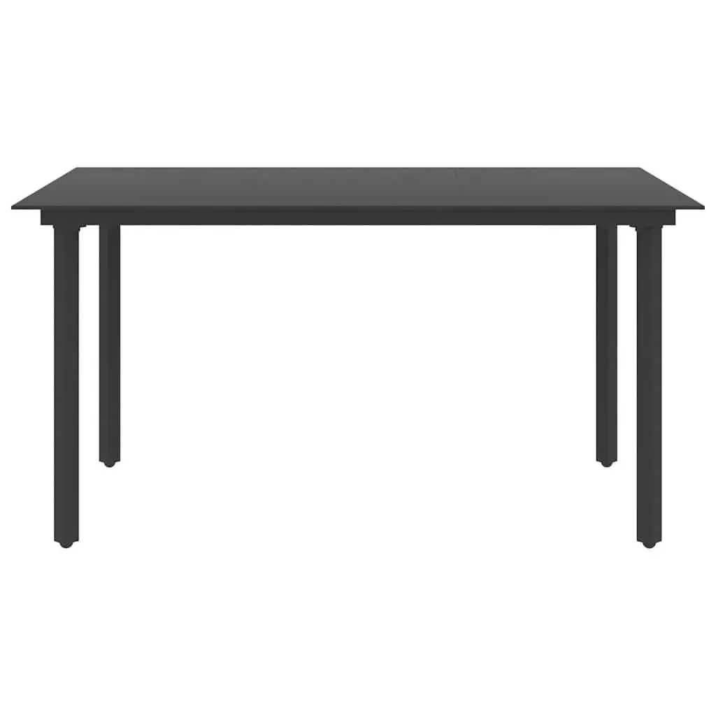 5 Piece Outdoor Dining Set Black Garden Patio Furniture Chair Table