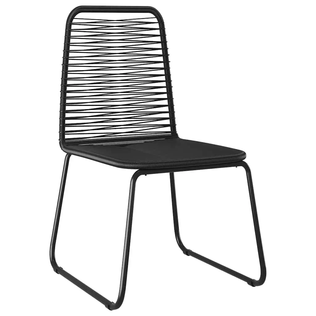 5 Piece Outdoor Dining Set Black Garden Patio Furniture Chair Table