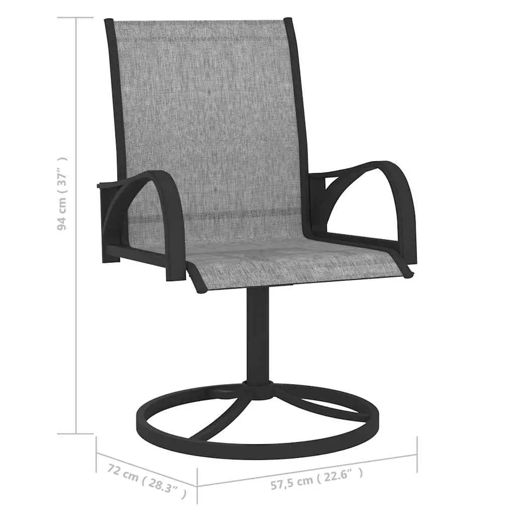 Garden Dining Set Grey 5 Piece Outdoor Table Chairs Steel Textilene Furniture