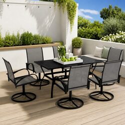 Compact and Sturdy 7 Piece Outdoor Dining Set