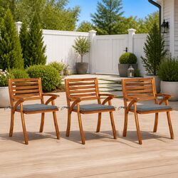 Compact and Durable Outdoor Dining Chairs Set of 3