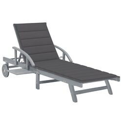 Compact Grey Sun Lounger with Adjustable Components