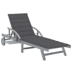 Compact Grey Sun Lounger with Adjustable Components