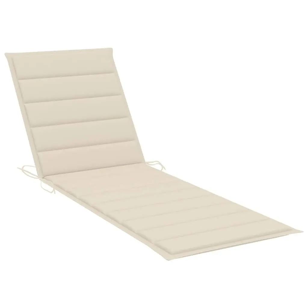 Sun Lounger Grey Wash Wooden Adjustable Backrest with Cushion and Wheels