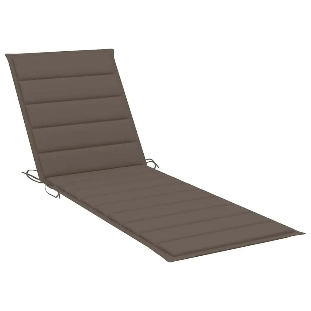 Sun Lounger Grey Adjustable Backrest Footrest with Cushion