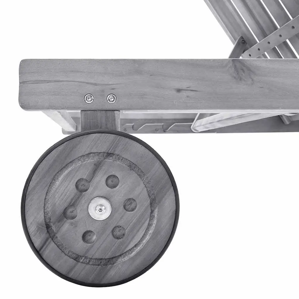 Adjustable Grey Sun Lounger with Cushion for Outdoor Use