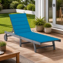 Sturdy Wooden Lounger with Cushion for Outdoor Relaxation