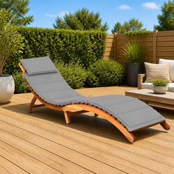 Concise Wooden Lounger with Cushion for Easy Relaxing