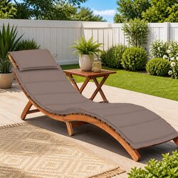 Stylish Sun Lounger with Integrated Side Table & Cushion