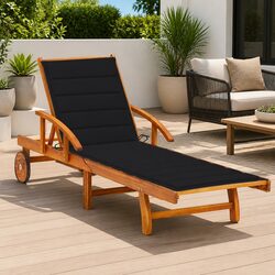 Acacia Wood Sun Lounger with Adjustable Features