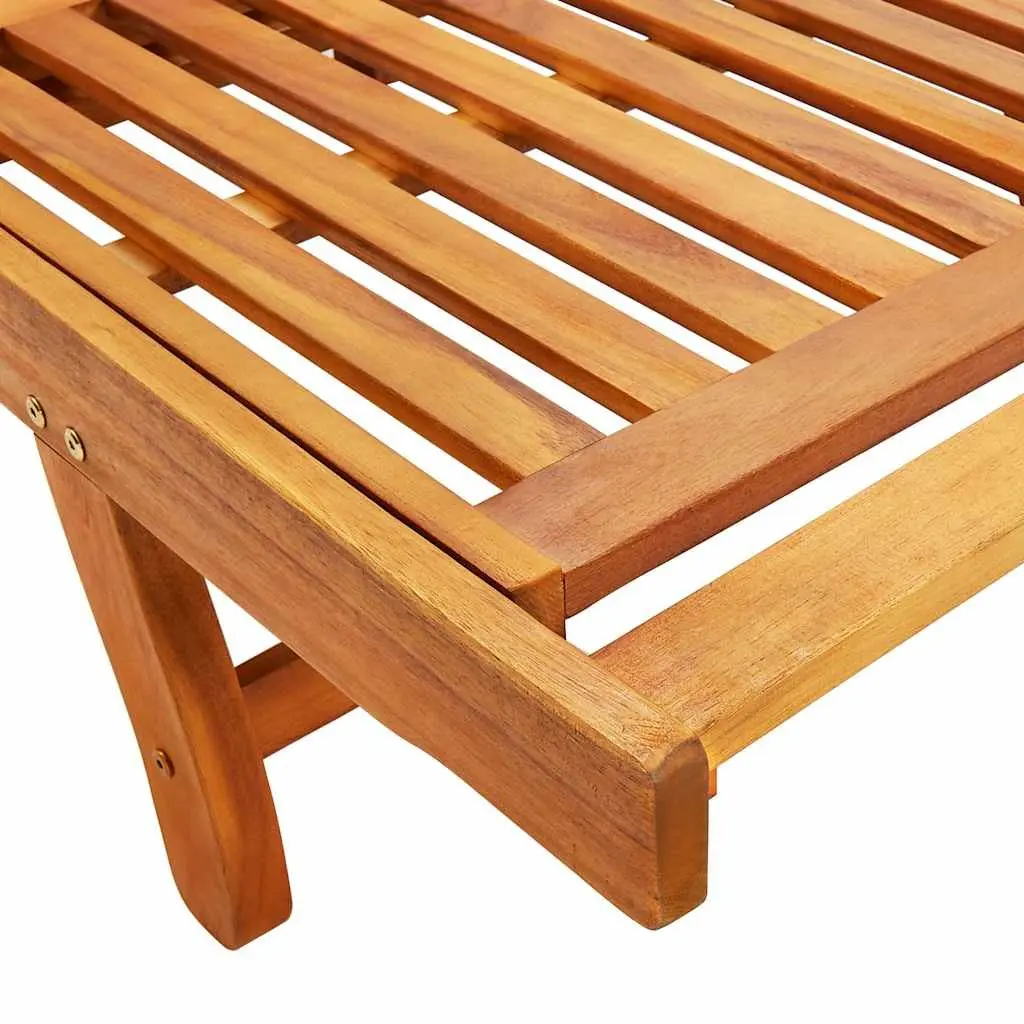 Sun Lounger Outdoor Garden Furniture Solid Wood Acacia Adjustable Backrest