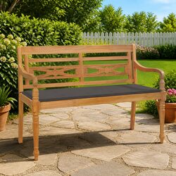 Compact Outdoor Bench with Taupe Cushion 120cm