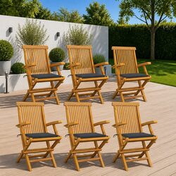 Teak Wood Outdoor Chairs Set of 6