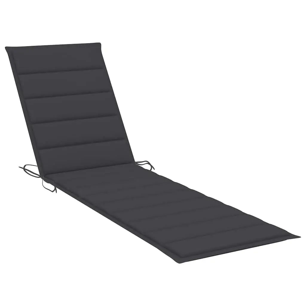Sun Lounger with Side Table Adjustable Backrest 2 Wheels Outdoor Lounge Chair