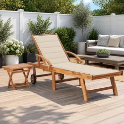 Stylish Sun Lounger with Adjustable Backrest for Relaxation