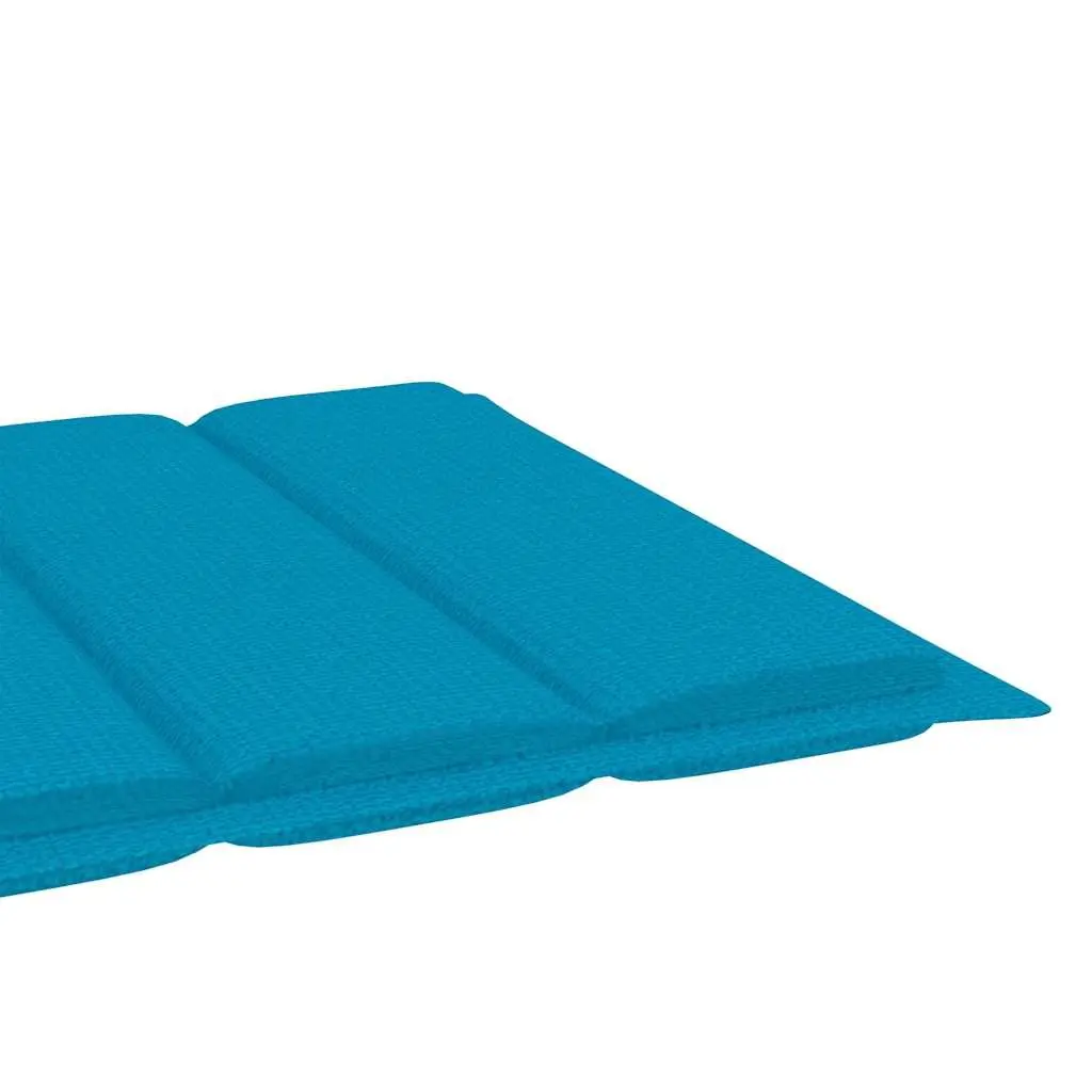 Sun Lounger Blue Wooden Adjustable Backrest with Side Table and Cushion