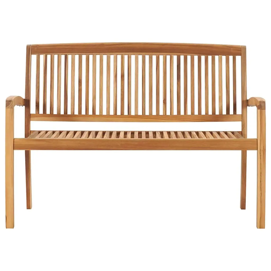 Garden Bench Anthracite 128.5cm Stackable Teak Wood with Cushion