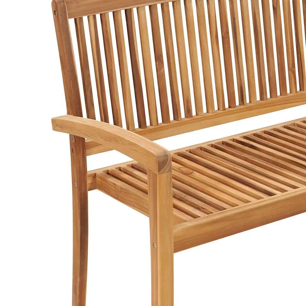 Garden Bench Anthracite 128.5cm Stackable Teak Wood with Cushion
