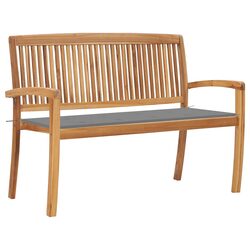 Stylish Wooden Garden Bench, Compact 128.5cm Design