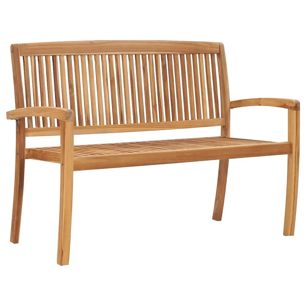 Outdoor Garden Bench Stacking Wooden Seating 128.5cm with Cushion Grey