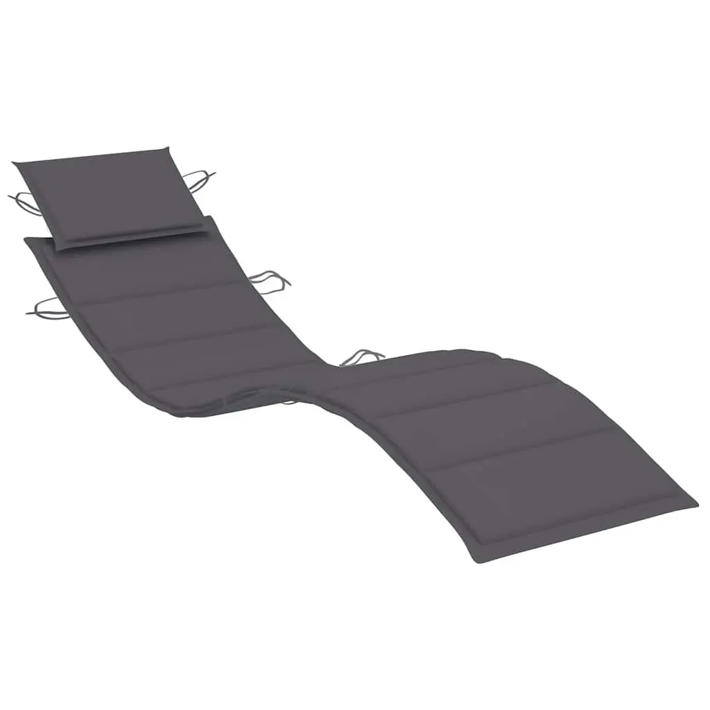 Rocking Sun Lounger Anthracite Outdoor Garden Cushion Relaxation Seat