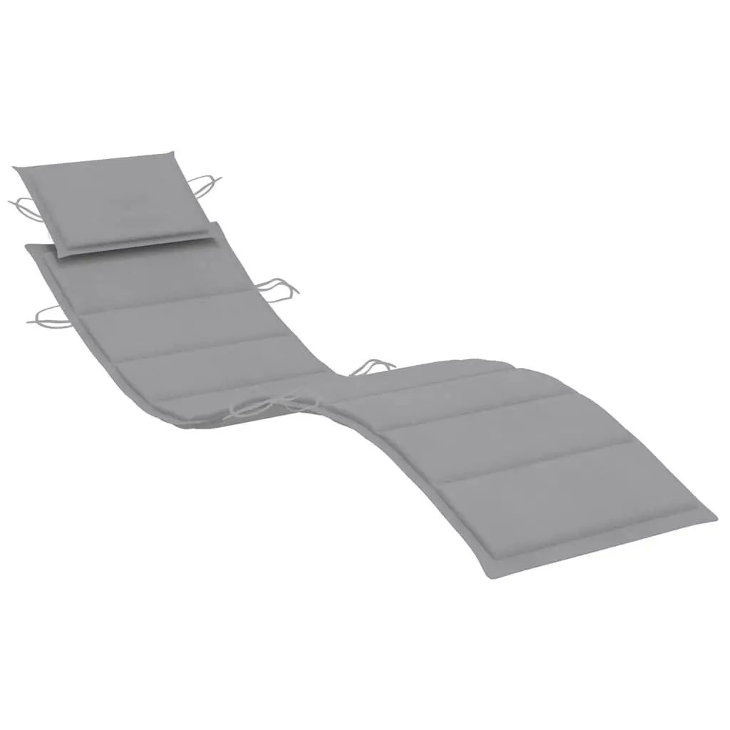 Wooden Rocking Sun Lounger Grey Teak Wood Cushion Outdoor Relaxation