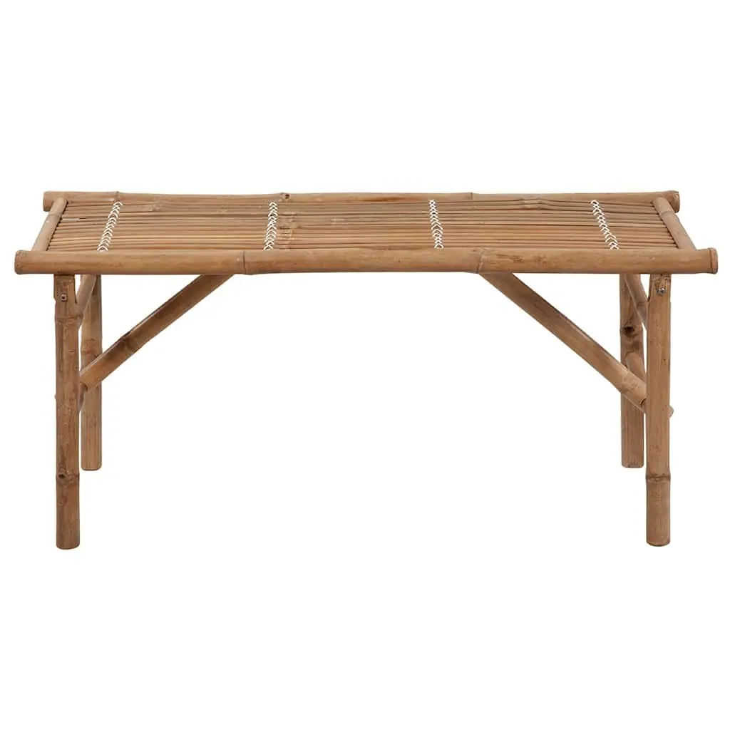 Folding Garden Bench Beige 118cm Portable Weather-Resistant Bamboo with Cushion