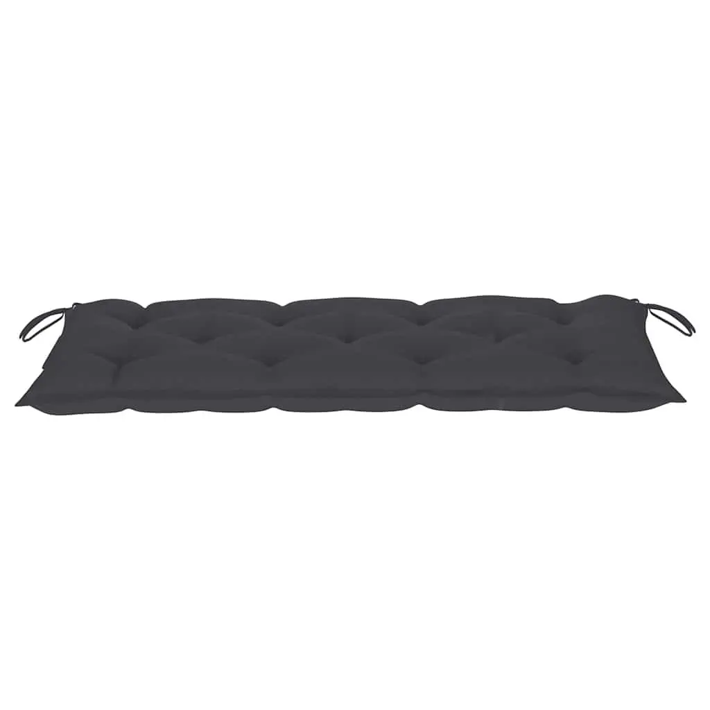 Garden Bench Anthracite 120cm Backrest Waterproof Bamboo with Cushion