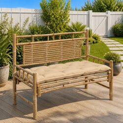 Compact and Sturdy Bamboo Garden Bench for Outdoors