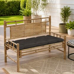 120cm Garden Bench with Taupe Cushion