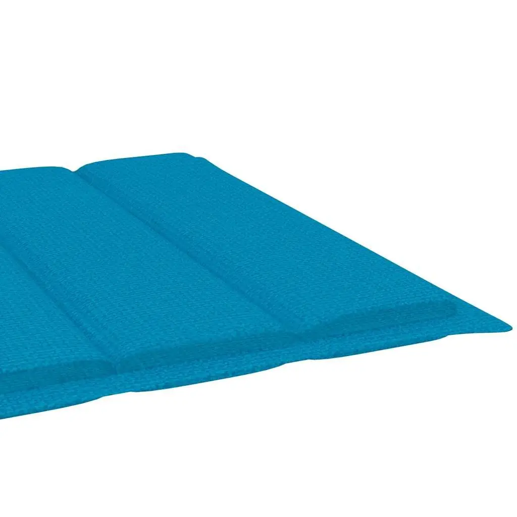 2-Person Sun Lounger Blue Bamboo Adjustable Reclining Lounger