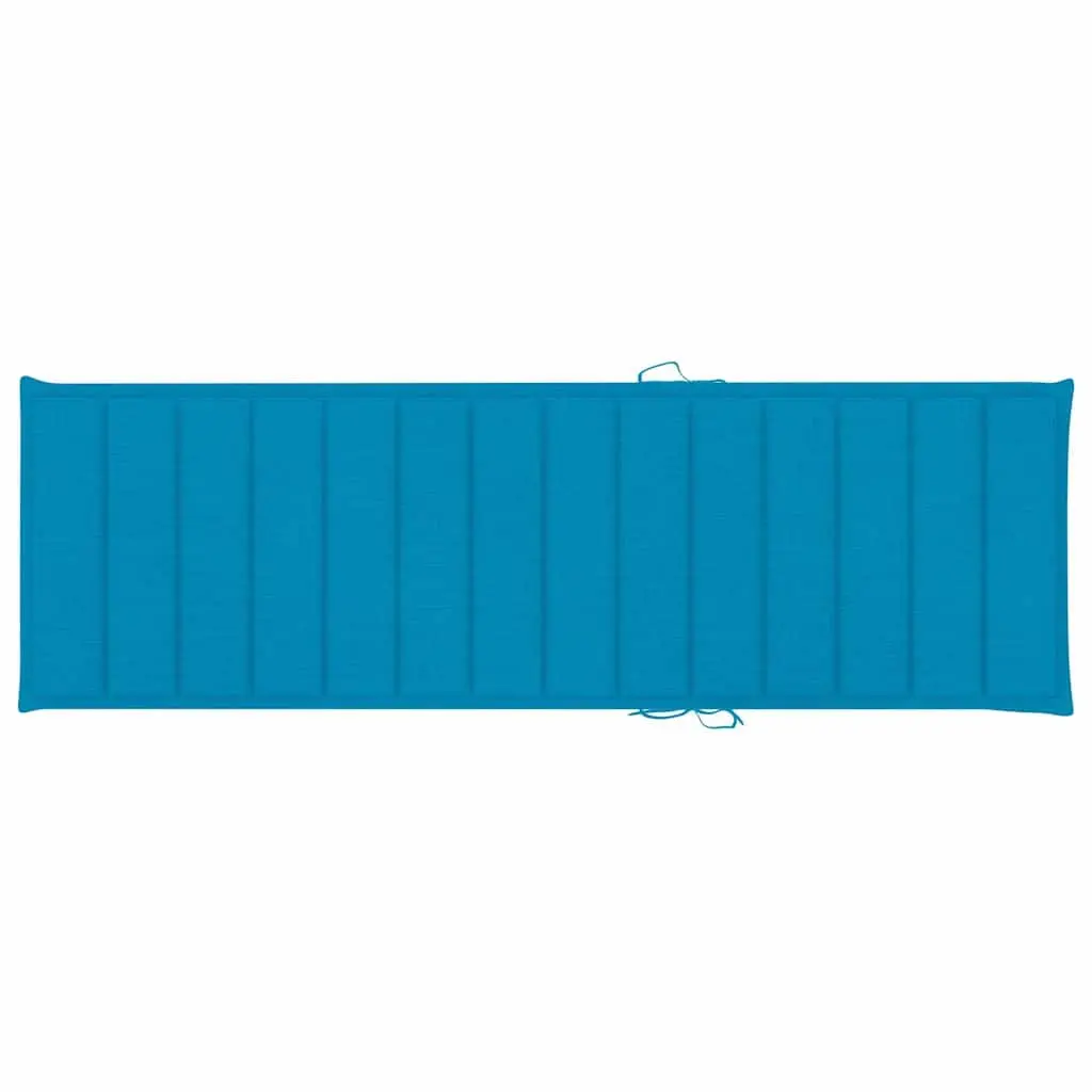 2-Person Sun Lounger Blue Bamboo Adjustable Reclining Lounger