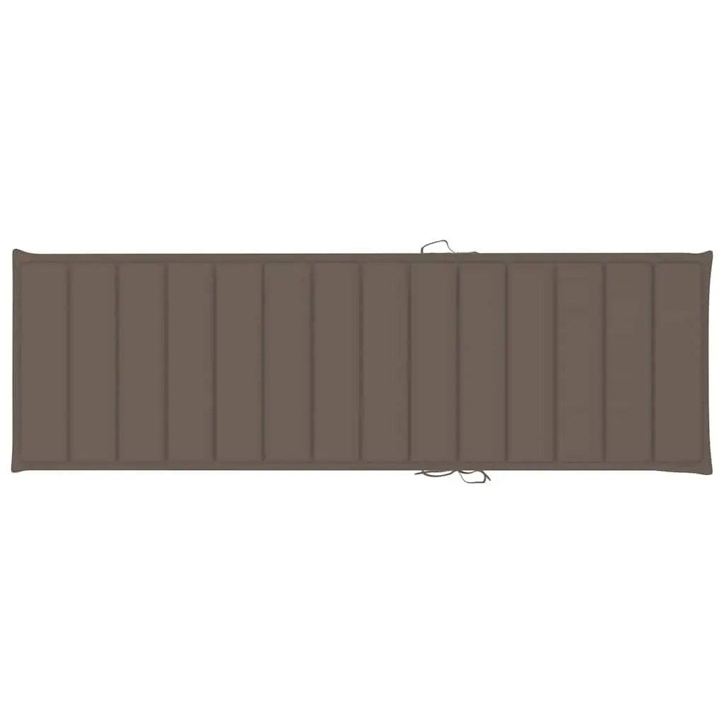 Sun Lounger Taupe Bamboo 2-Person Adjustable Backrest with Cushions