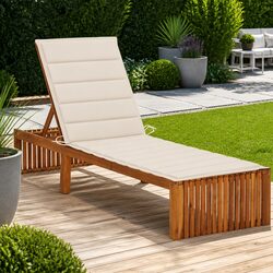 Sun Lounger with Adjustable Backrest and Cushion Included