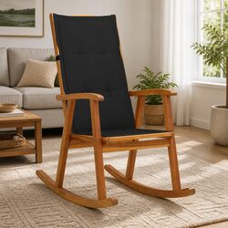 Concise Acacia Rocking Chair with Comfort Features