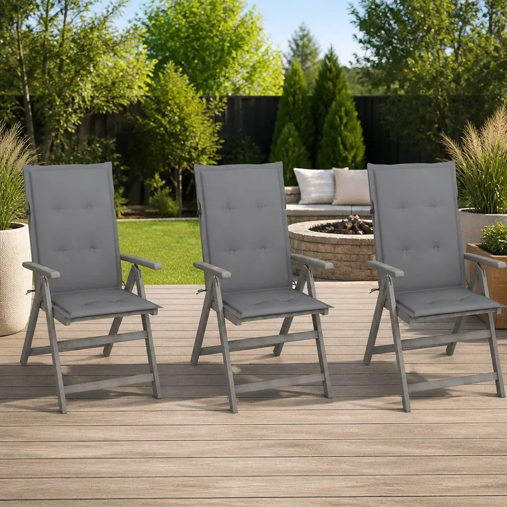 3-Piece Outdoor Reclining Chair Set