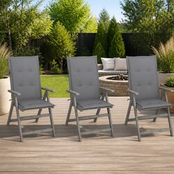 Compact and Stylish 3-Piece Outdoor Reclining Chair Set