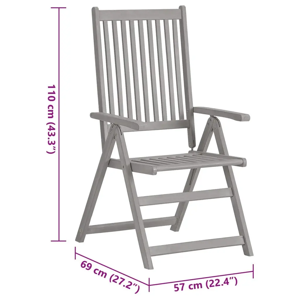 3-Piece Outdoor Reclining Chair Set