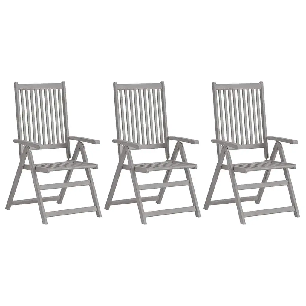 Outdoor Reclining Chairs Set 3 pcs Garden Seating Armchairs with Cushions