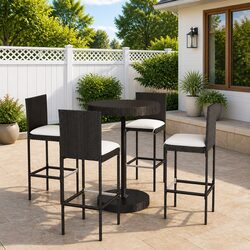 Garden Bar Set with Cushions for Outdoor Comfort