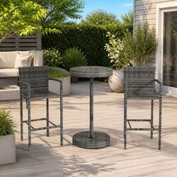 Concise 3 Piece Garden Bar Set with Stools and Table