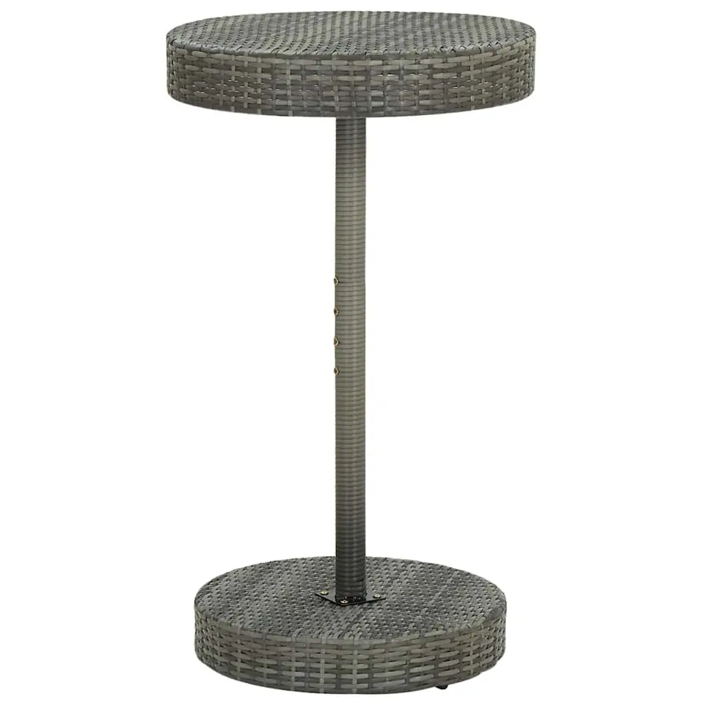3 Piece Garden Bar Set Poly Rattan Outdoor Bar Table Stools Grey Patio Furniture