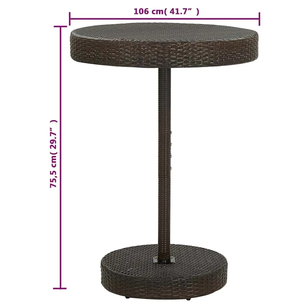 Garden Bar Set Brown 5 Piece Outdoor Bar Table and Stools Poly Rattan